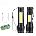 New hot sale 2 in 1 portable mini give away promotion gift cheap aluminum EDC zoom pocket clip flashlight rechargeable torch led